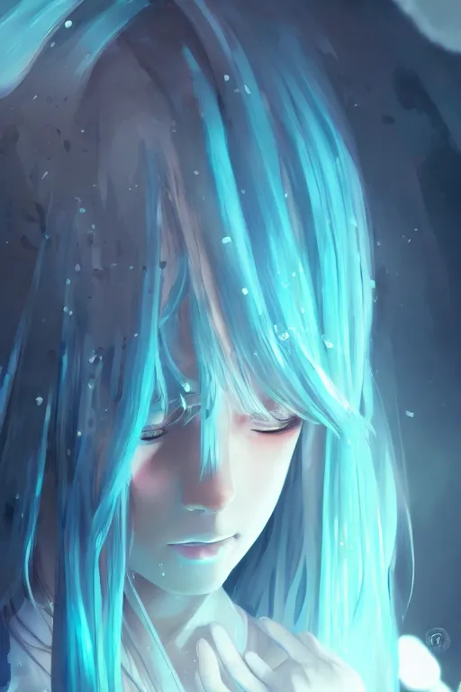 Image similar to beautiful, miku, digital painting, portrait , cinematic lighting, highly detailed, concept art, Atmosphere, illustration, smooth, sharp focus, editor's pickup, trending on artstation, trending on deviantart