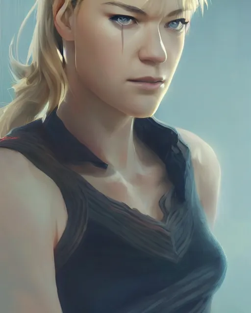 Image similar to yvonne strahovski, full shot, atmospheric lighting, visible face, perfectly shaded body, by makoto shinkai, stanley artgerm lau, wlop, rossdraws