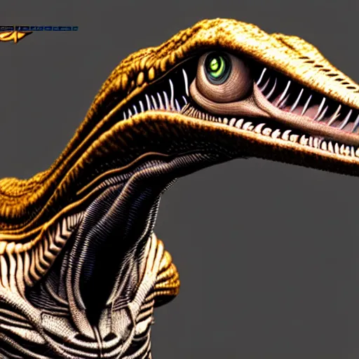 Prompt: alien velociraptor, photorealistic, ultra detailed, created by dall - e 2