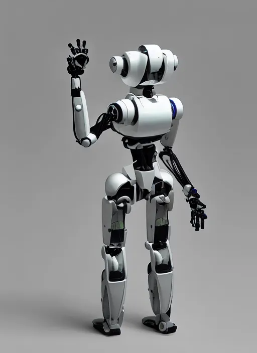 Image similar to Modular anime robot, easily connected and disconnected for easy repairs, fine joints, safe construction for human handling, modestly dressed