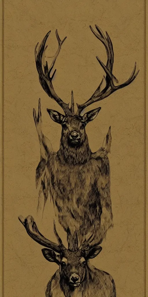 Image similar to a brilliant epic isograph print of a russian stag by josep tapiro baro in the style of baroque art, trending on art station