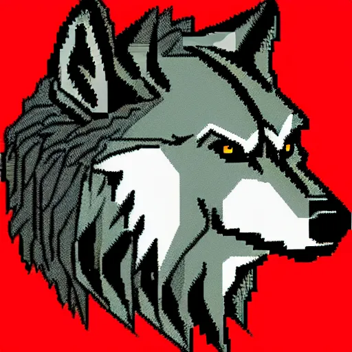 Image similar to antropomorphic muscular masculine wolf. wolf head. furr. 8 bit nes graphics