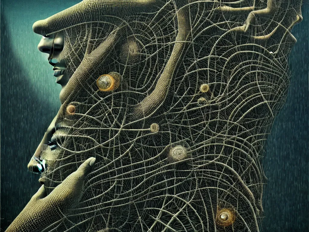 Image similar to highly detailed photo of consciousness does not determine life, but life determines consciousness, trending on deviantart, neo surrealism, sharp focus, 4 k, a lot of little details, octane, masterpiece, art by max ernst