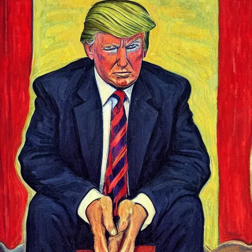 Prompt: donald trump painted by ferdinand hodler