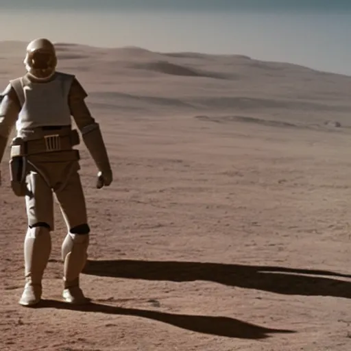 Image similar to photo of Luke skywalker on planet Mars, 8k,
