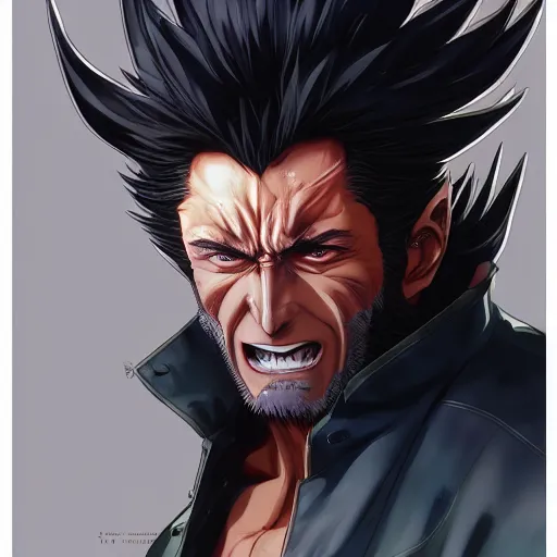 Image similar to anime portrait of Wolverine as an anime antagonist by Stanley Artgerm Lau, WLOP, Rossdraws, James Jean, Andrei Riabovitchev, Marc Simonetti, and Sakimichan, trending on artstation