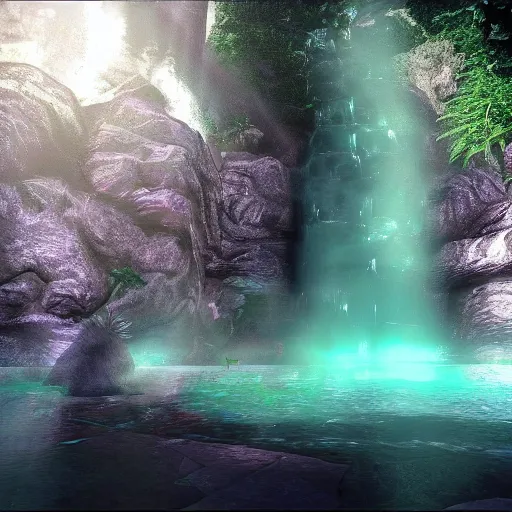 Image similar to Alldimensional Multiverse 4k have never beheld element, which is waterfall on the campaign is to shot, volumetric lighting himself As if beautiful, playful smile, SCP-4246-1 Type B WLOP by Yaoy of several agents Diya