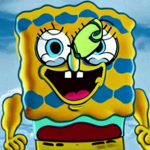 Prompt: Spongebob as nightmare fuel