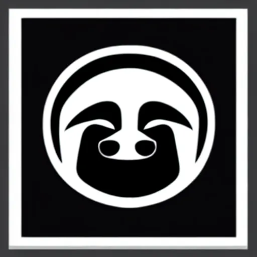 Prompt: minimal geometric sloth logo by karl gerstner, monochrome, symmetrical