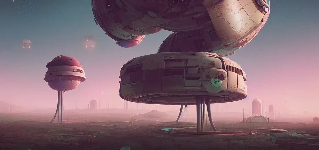 Prompt: futuristic abandoned solarpunk space station, sci - fi, digital art by beeple and simon stalenhag
