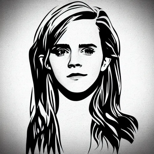 Image similar to emma watson, digital art, iconic icon, 2 d vector logo, cartoon, t - shirt design