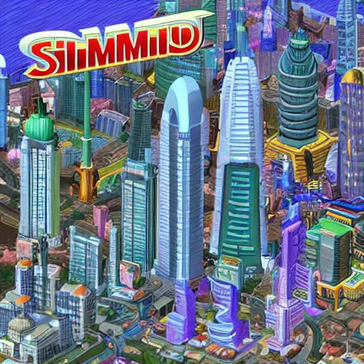 Prompt: simcity futurama