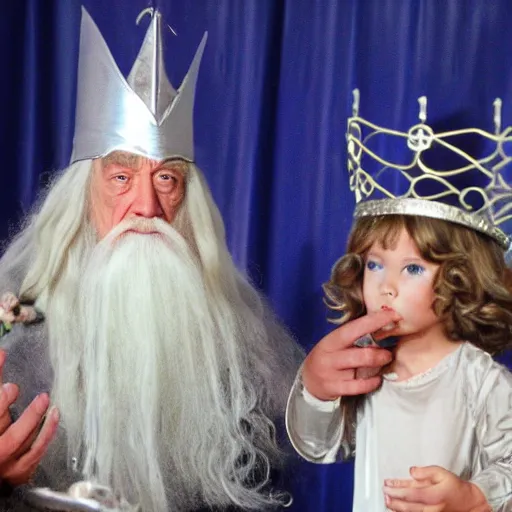 Prompt: gandalf at a toddlers beauty pageant, toddlers and tiaras