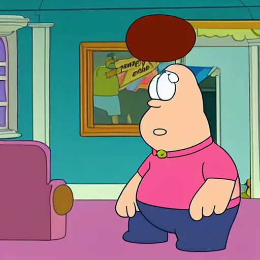 Prompt: A screenshot of Steven Quartz from Steven Universe in Family Guy (2006)