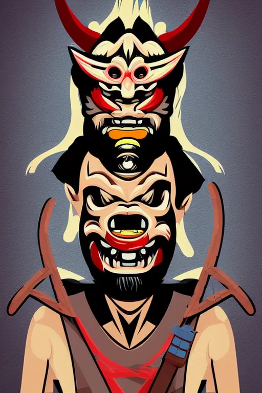 Image similar to guy wearing oni mask and bring skateboard. pop art, without duplicating image!!!, extreme details, digital painting, vector image, concept art, smooth, sharp focus, illustration, intricate details, art by richard hamilton and mimmo rottela, pixels art by kirokaze and paul robertson