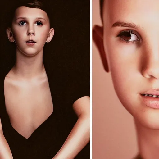 Image similar to photoshoot of Millie Bobby Brown