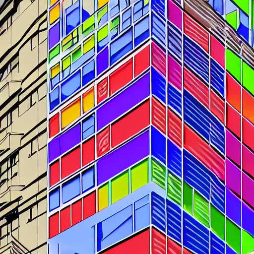 Prompt: new york city building abstract geometric 🌈 detailed render