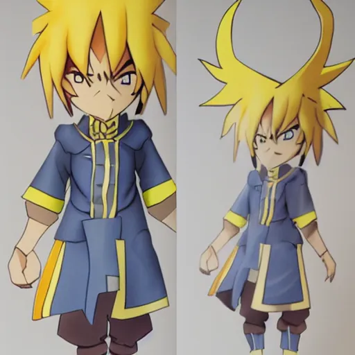 Image similar to a paper model of wiz from konosuba, paper modeling art.