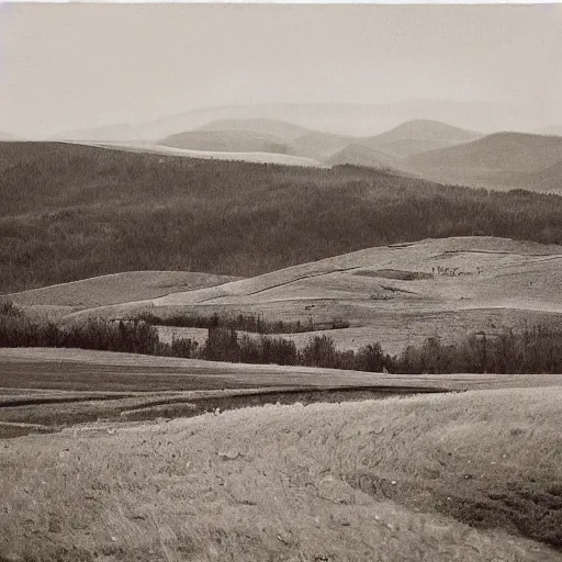 Image similar to typical landscape of the Soviet Union, realistic photo