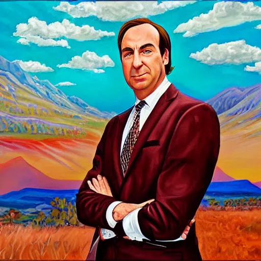 Image similar to very detailed painting of saul goodman