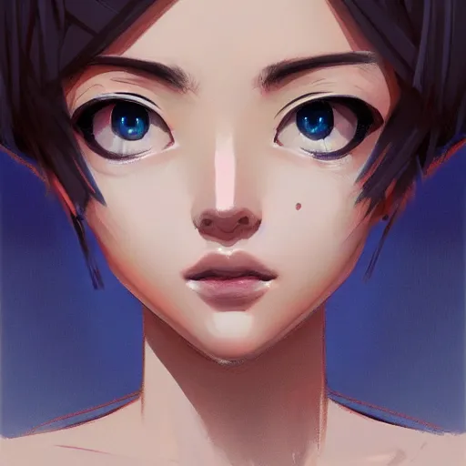 Prompt: A potrait of a bot with big and cute eyes, fine-face, realistic shaded perfect face, fine details. Night setting. Very anime style. Realistic shaded lighting poster by Ilya Kuvshinov katsuhiro, magali villeneuve, artgerm, Jeremy Lipkin and Michael Garmash, Rob Rey and Kentarõ Miura style, trending on art station