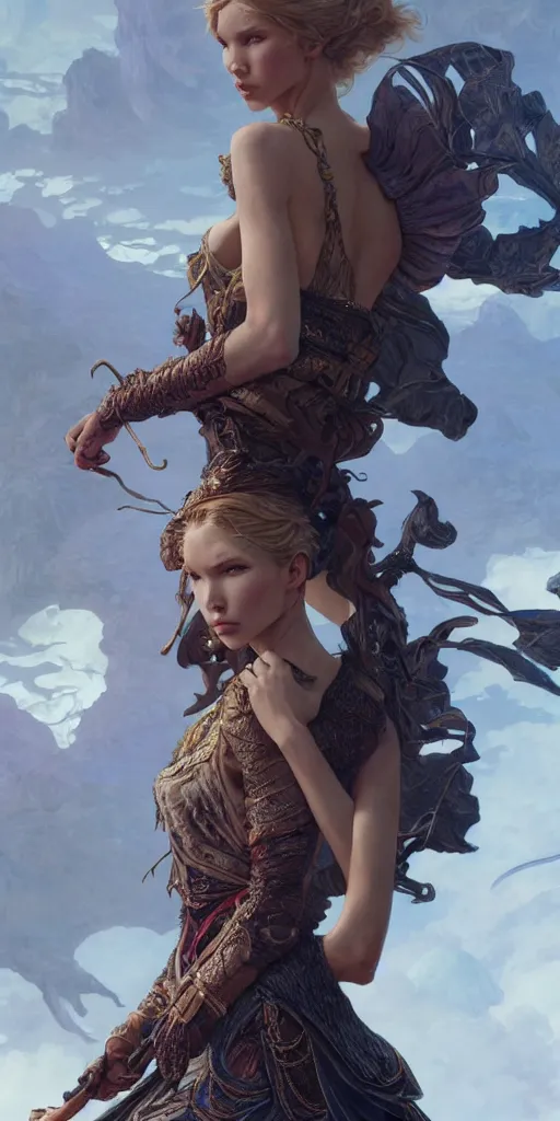 Prompt: sasha luss and dichen lachman, fantasy, intricate, highly detailed, action pose, digital painting, artstation, concept art, smooth, sharp focus, illustration, Unreal Engine 5, 8K, art by artgerm and greg rutkowski and alphonse mucha