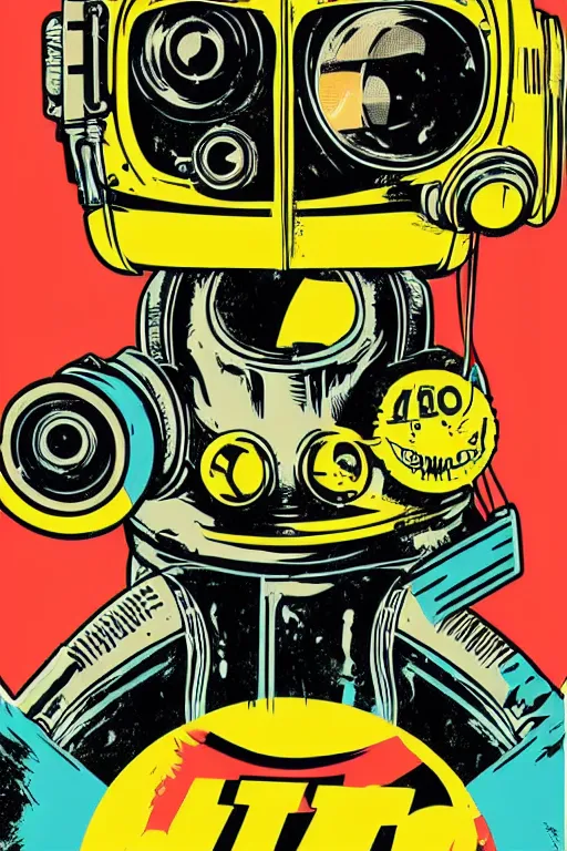 Image similar to fallout 7 6 retro futurist illustration art by butcher billy, sticker, colorful, illustration, highly detailed, simple, smooth and clean vector curves, no jagged lines, vector art, smooth andy warhol style