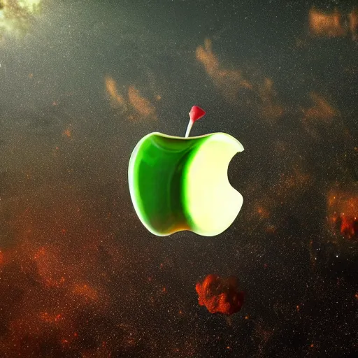 Prompt: An apple burning in space, photorealistic, desolate, terrifying, weird, strange, odd, uncanny, hyper realism, highly detailed, photorealism, smooth gradients, high contrast