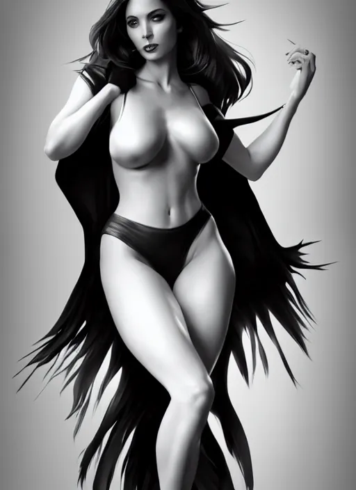 Image similar to full body portrait of a beautiful woman in black and white, photorealistic, art by diego fazio and diegoKoi and artgerm, concept art, hyper sharp focus, 8k highly detailed