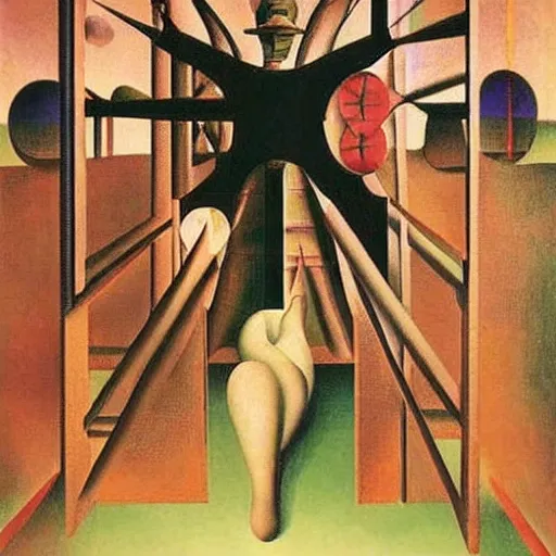 Prompt: visions of xanadu, by marcel duchamp, salvador dali, rene magritte, andre breton
