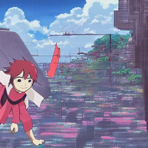 Image similar to art of mamoru hosoda