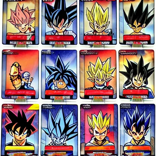 Image similar to yu-gi-oh trading cards with dragonball z characters