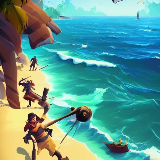 Image similar to painting treasure on sea of thieves game smooth median photoshop filter cutout vector, behance hd by jesper ejsing, by rhads, makoto shinkai and lois van baarle, ilya kuvshinov, rossdraws global illumination