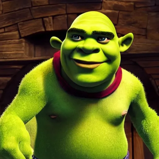 Image similar to Shrek as a muppet, 4k, 35mm, ultra realistic, studio lighting, awar winning