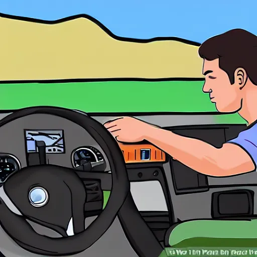 Image similar to a person driving a truck, wikihow