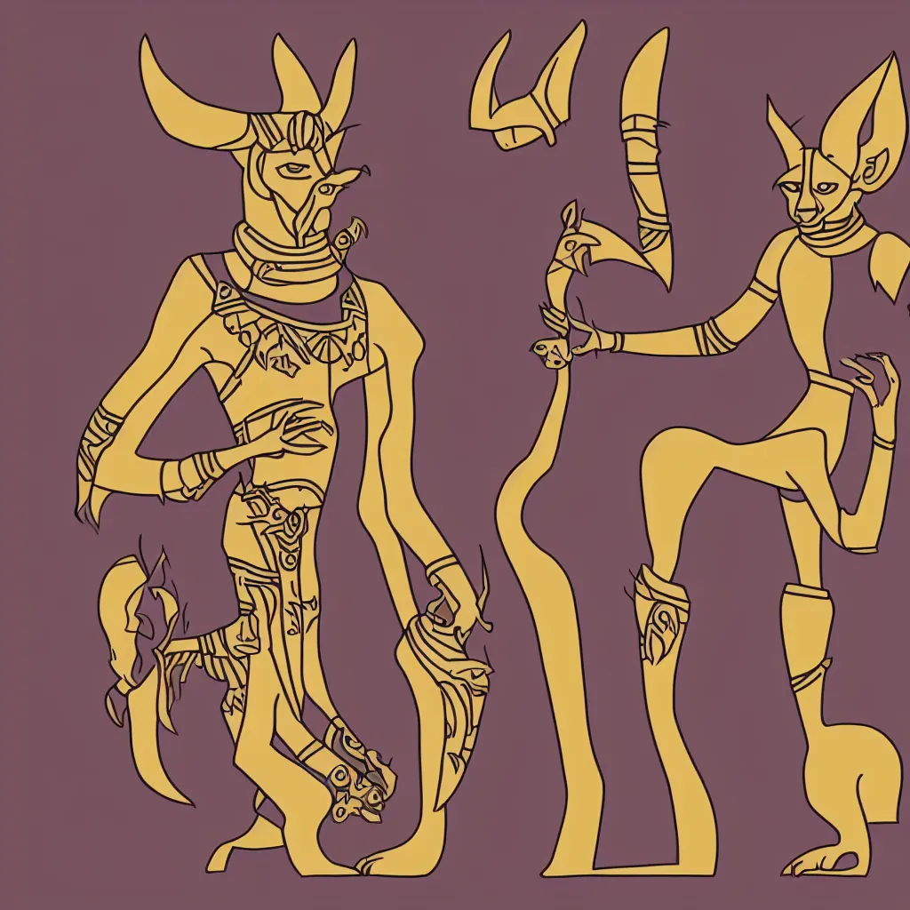 Image similar to a cute anubis god, digital art, iconic icon, 2 d vector logo, cartoon