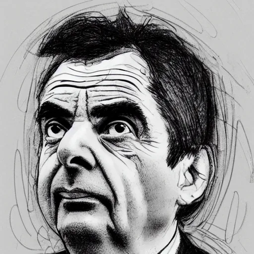 Prompt: a realistic yet scraggly portrait sketch of the side profile of a stern and sophisticated mr bean, trending on artstation, intricate details, in the style of frank auerbach, in the style of sergio aragones, in the style of martin ansin, in the style of david aja, in the style of mattias adolfsson