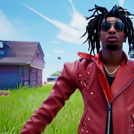 Image similar to playboi carti in fortnite 4 k detailed super realistic