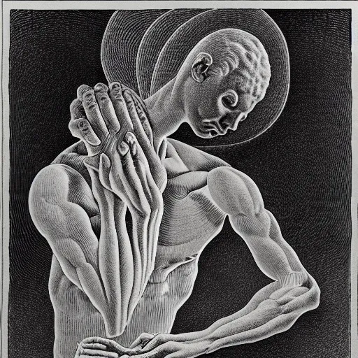 Prompt: grainy spray effect super conceptual post - mortem monumental figurative portrait made by escher and william blake, highly conceptual figurative art, intricate detailed illustration, illustration sharp geometrical detail, vector sharp graphic, controversial, manga 1 9 9 0