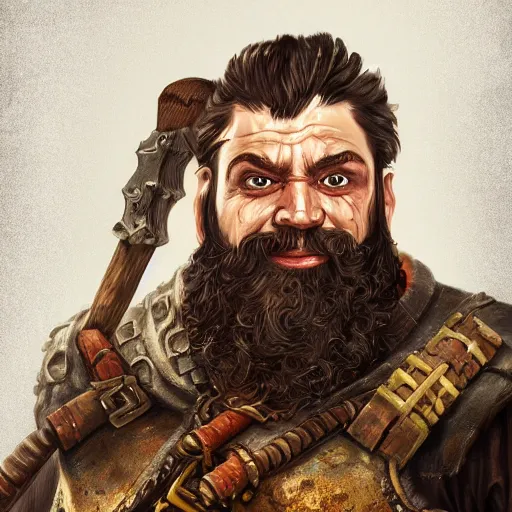 A Detailed Portrait Painting Of The Dwarf Cousin Okri, 