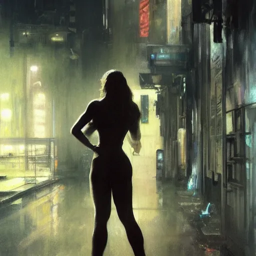 Image similar to indiana evans, hyperrealistic full figure, bladerunner street alley, art of elysium by frank frazetta and by jeremy mann and by alphonse mucha, fantasy art, photo realistic, dynamic lighting, artstation, full figure poster, volumetric lighting, very detailed face, 4 k, award winning