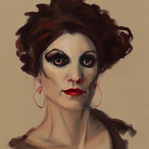 Prompt: portrait of a woman in the style of michael hussar