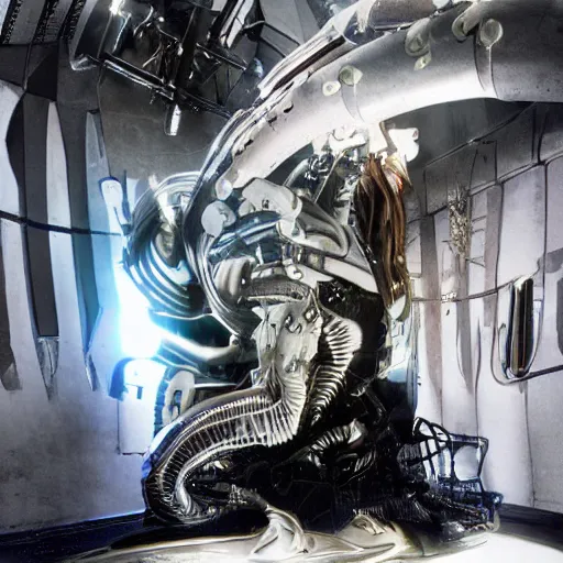 Image similar to a xenomorph inside an mri. alien : resurrection movie photograph.