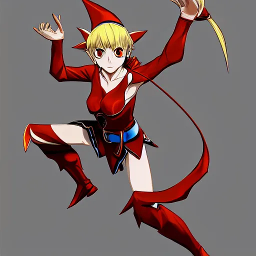 Prompt: anime elf character doing an uppercut, action pose, dynamic, digital art, trending on artstation