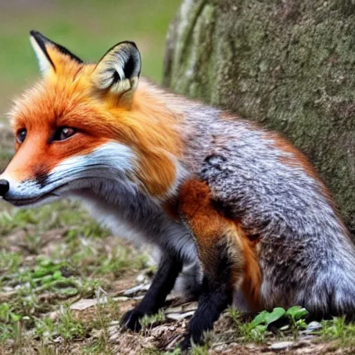 Image similar to a fox that looks like a turtle, a turtle fox hybrid