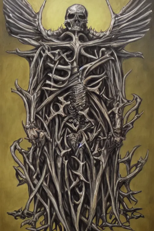 Prompt: lord of bones, oil painting