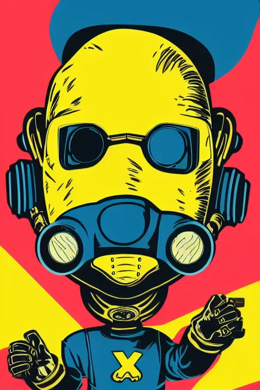 Image similar to fallout 7 6 retro futurist illustration art by butcher billy, sticker, colorful, illustration, highly detailed, simple, smooth and clean vector curves, no jagged lines, vector art, smooth andy warhol style