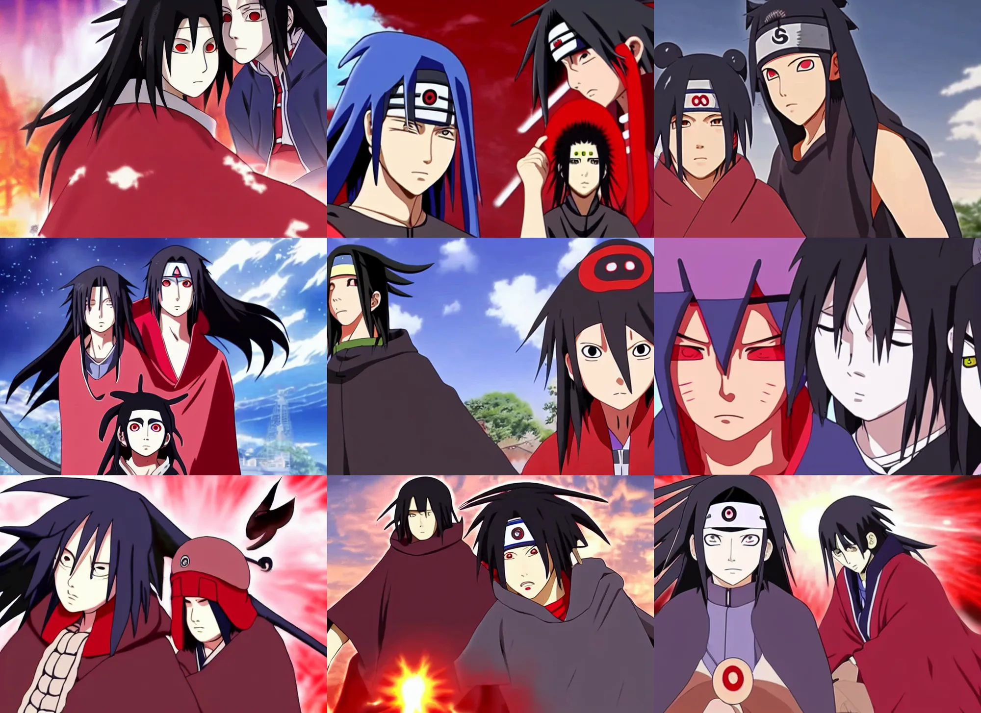 Prompt: uchiha itachi with paimon in genshin impact world, ultra hd