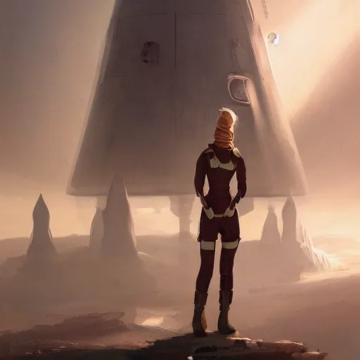 Image similar to a space nurse with a hood on, Matte painting , detailed painting, greg rutkowski