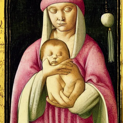 Image similar to portrait of a baby harp seal dressed as a christian saint, sandra bottecelli 1 4 9 0